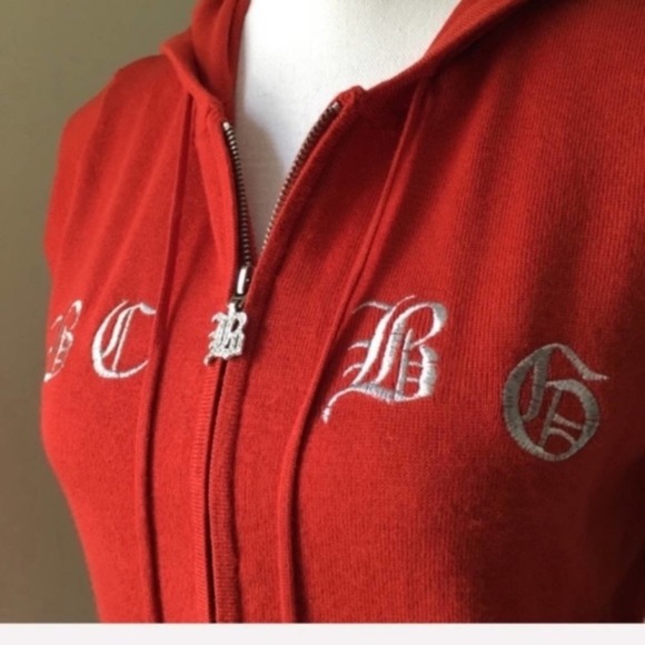 BCBG Rhinestone Logo Sweater Hoodie Large NWT - Picture 4 of 4
